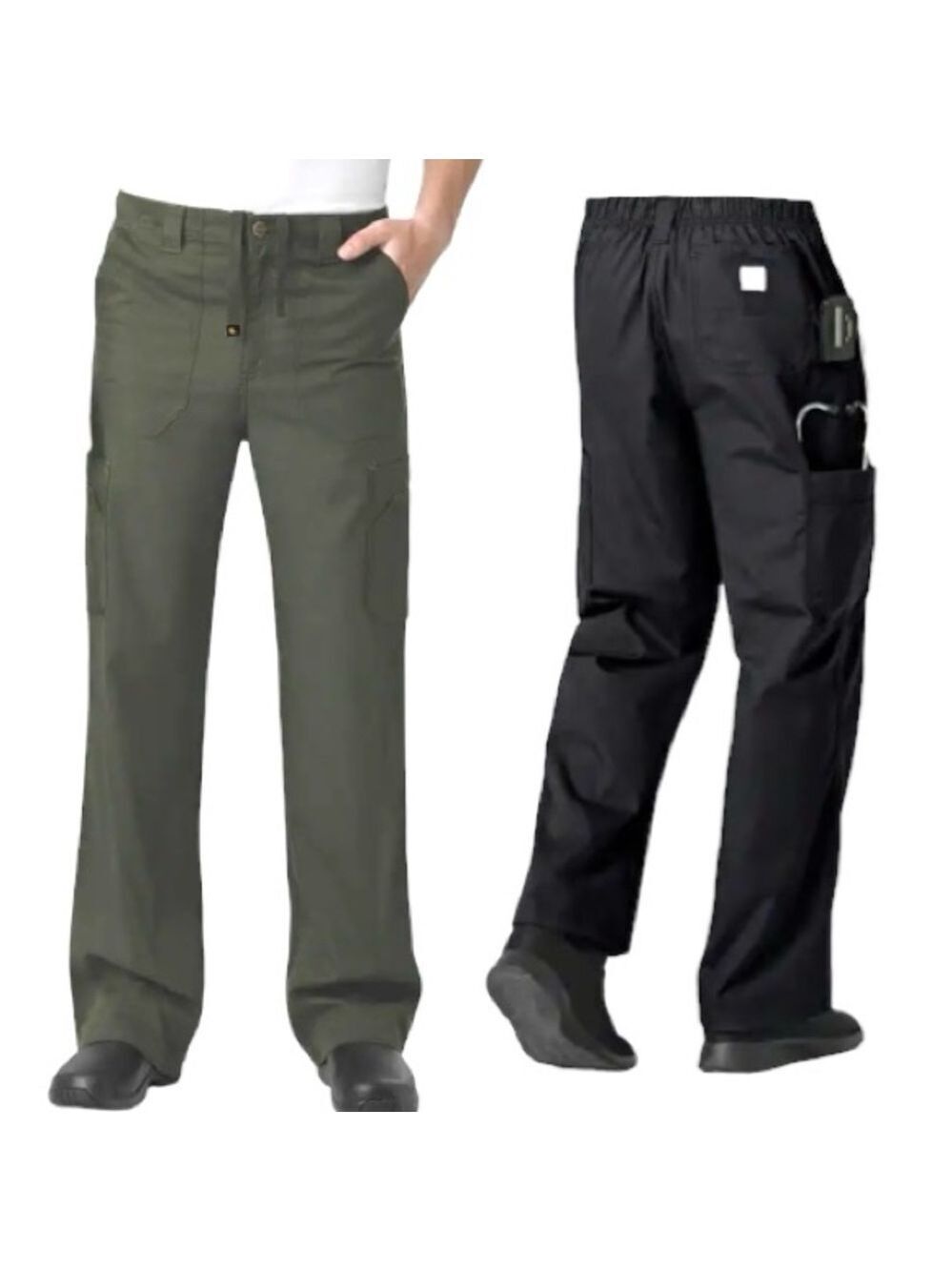 Carhartt Ripstop Cargo Scrub Pants *Set Sz 3X Black Olive Boot cut 8 Pocket Work